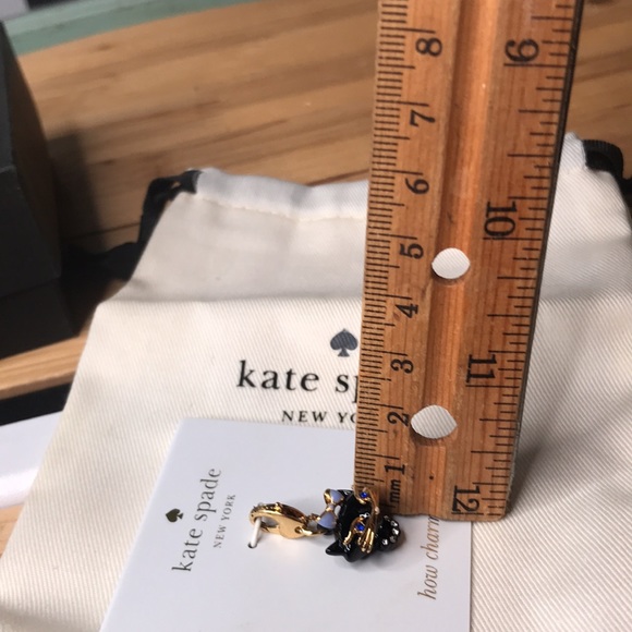 Kate Spade New York How Charming Black Cat with Blue Eyes Sparkly Dangle Charm - Picture 15 of 15